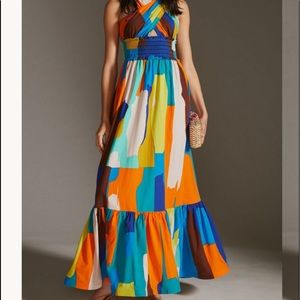 Plenty by Tracy Reece Printed Halter Dress Anthropologie M perfect Maxi Dress